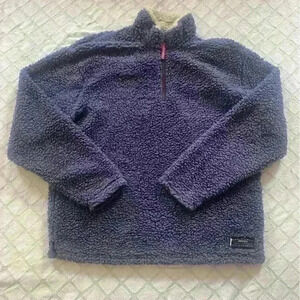 Southern Marsh 1/4 Zip Purple Sherpa Pullover Jacket Size Medium Excellent